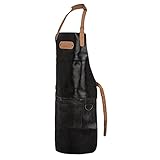 Black Forest Fox BARMAN Barista Cracker Leder Schürze Grillschürze und Arbeitsschürze...