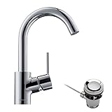 hansgrohe Waschtischarmatur Talis S, Wasserhahn Bad mit Auslauf Höhe 200 mm, mit...