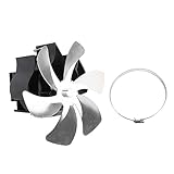 Grcfumo 6-Blatt-Ofenventilator am Kamin, Kaminventilator aus Aluminiumlegierungsrohr,...