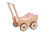 Pinolino Puppenwagen Trixi, aus Holz, inkl. Bettzeug und Bremssystem, Lauflernhilfe mit...