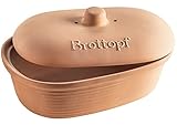 MÄSER 931996 Serie Ceramica Brottopf oval aus Naturton - Praktische Brotaufbewahrung -...