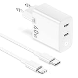 iPhone Schnellladegerät, 40W USB C Ladegerät und iPhone Ladekabel 2M, iPhone Ladestecker...