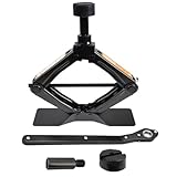 Scherenwagenheber 2T, 104-425 mm, Car Jack Kit mit Ratsche, Stahlsäule und Gummi, Auto...