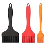 3er Set Backpinsel Silikon, Silikonpinsel Küche 21cm Länge, Extra Breiter ölpinsel,...