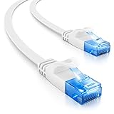 deleyCON 10m CAT6 Flaches Netzwerkkabel 1000 Mbit Gigabit LAN - Cat 6 RJ45 Ethernet...