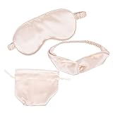 UKCOCO 1 Satz Imitation Seide Schlafmaske mit Stirnband und Aufbewahrungstasche...