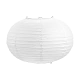 Angoily Weiße Runde Papierlaterne Reispapier-Lampenschirm Hängende Eisen-Papierlampe...