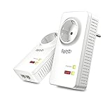 AVM FRITZ!Powerline 1220 Set (1,200 MBit/s, 2x Gigabit-LAN je Adapter, ideal für...