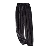 Business Hose Damen Wolle Frauen Schlafhose Herbst und Winter Flannel breite Hose groß...