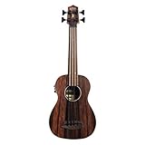 Kala U-Bass Striped Ebony, Fretless, with Deluxe Bag