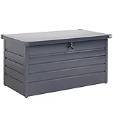 Gardebruk Metall Auflagenbox 360L abschließbar Gasdruckfeder Kissenbox Gartentruhe...