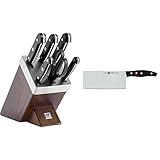 ZWILLING Selbstschärfender Messerblock, 7-tlg, Holzblock, Gourmet & Twin Pollux...