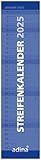 2025 ADINA Streifenkalender XL blau 49,5x11,3cm Monatskalender (49,5x11,3cm, 2025)