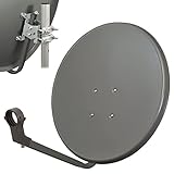 80cm Satelliten Sat Spiegel Schüssel Antenne Anlage HDTV Full Ultra HD UHD 4K...