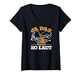 Ja das Muss So Laut Saxophon Saxophonisten T-Shirt mit V-Ausschnitt