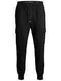 JACK & JONES Herren Jpstgordon Jjair Cargo Sweat Pants Nb Hose, Schwarz, L EU