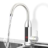 Herrselsam 3000w Elektrischer Wasserhahn Durchlauferhitzer, LED Temperaturanzeige, 360...