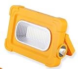 80W LED Baustrahler Akku Solar Arbeitsleuchte Wiederaufladbar,5 Modi 11000mAh LED...