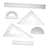 NUOBESTY 2 Sätze Geometrie-Werkzeugsatz Bausatz Messwinkelmesser dreieck lineal...
