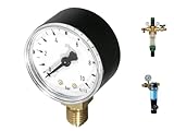 Ritzer Manometer mit Anschluß 1/4 Zoll Gewinde unten, 1/4', Ø 63 mm, Teilung 0-10 bar,...