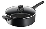 Tefal G28837 Hard Titanium On Schmorpfanne mit Deckel 28 cm | Aluminium | unbedenkliche...