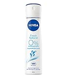 NIVEA Fresh Natural Deo Spray (150 ml), Deo ohne Aluminium (ACH) mit 48h Schutz und...