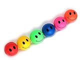 STUWU 24 x Flummi Smiley 27 mm Springball Flummis Dopsball Springbälle Gummiball...