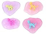 Toyland® Einhorn-Glitzerknete im Herz, verschiedene Farben, 4 Stück