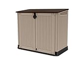 Keter Store-It Out Midi Gartenlager aus Kunststoff, Schuppen, Beige und Braun, 130 x 74 x...