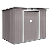 HATTORO P100 Metall Gerätehaus 213×130×173cm Geräteschuppen Schuppen Gartenhaus...