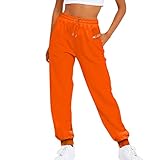 Damen Jogginghose Sporthose Elastischer Bund Traininghose mit Taschen Sweathose Gym...