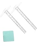 IUDWCG 2 Pcs T Square Kunststoff Transparent T-Lineal,1 Pcs Mini-Messbrett,Doppelseitig T...