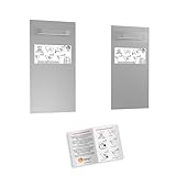 Spiegelbefestigung Set L - 2 Stück Spiegelbleche 200x100 mm für das Aufhängen von...
