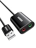 UGREEN Externe USB Soundkarte Klinke USB Adapter für Computer, PS5, PS4, USB Audio Stereo...