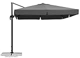 Schneider Sonnenschirm Rhodos, anthrazit, 300 x 300 cm quadratisch, 782-15, Gestell...