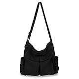 Kuriertasche aus Leinenstoff mit groß Fassungsvermögen - Canvas Messenger Bag Vintage,...