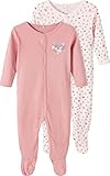 NAME IT Baby - Mädchen Nbfnightsuit 2p W/F Rosette Flower Noos Schlafanzug, Rosa, 80 EU