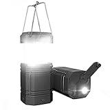 Solar Camping Handkurbel Laterne, Tragbare Ultrahelle LED-Taschenlampe, 30-35 Stunden...