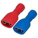 Heschen schnellkupplungsbuchse vinyl vollisoliert, 6.3 x 0.8mm Kabelschuh, Rot für...