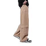 Jumpway Cargohose für Herren und Damen, entspannte Passform, Arbeitshose mit Taschen, Y2K...