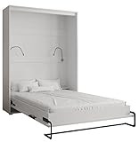 KRYSPOL Bett im Schrank Home, Vertikal, Schlafzimmer, Jugenzimmer, Modern Design (Weiß...