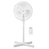 MEDION Standventilator mit Fernbedienung, drei Geschwindigkeitsstufen, 45 Watt Leistung,...