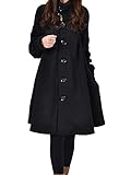 Minetom Mantel Damen Elegant Hoher Kragen Wollmantel Warm Jacke mit Knöpfen Vintage...