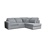 mb-moebel Sofa im modernen Stil, freistehende Kissen, 260 x 220 x 89 cm – Hasan (grau,...