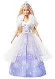Barbie GKH26 - Dreamtopia Schneezauber Prinzessin Puppe mit Haarbürste und Diadem,...