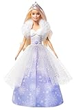 Barbie GKH26 - Dreamtopia Schneezauber Prinzessin Puppe mit Haarbürste und Diadem,...