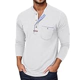 Vexuqedy Langarmshirt Herren Vintage Hoodie Baumwolle Langarm Freizeit Sportshirt Stretch...