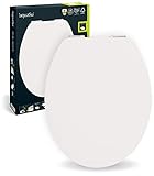 aquaSu® WC-Sitz mit Absenkautomatik, Dekor Real White, High-Gloss Toilettensitz mit...