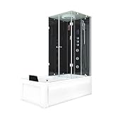 AcquaVapore Whirlpool Dusche Kombination K05-L33-WP-EC Duschtempel 180x90 cm mit 2K...