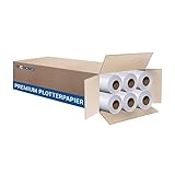 MC NOVA Plotterpapier ungestrichen 90g/m² | 914mm x 50m | 6 Rollen | Kern 2' | Hohweiße...